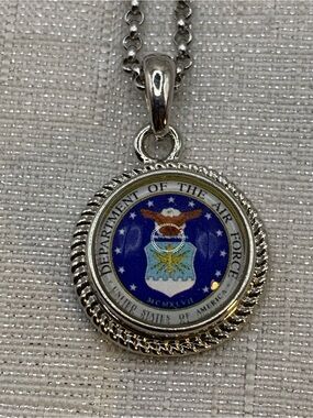 AIR FORCE - Classic Circle Snap Button Charm Necklace - 18mm/20mm